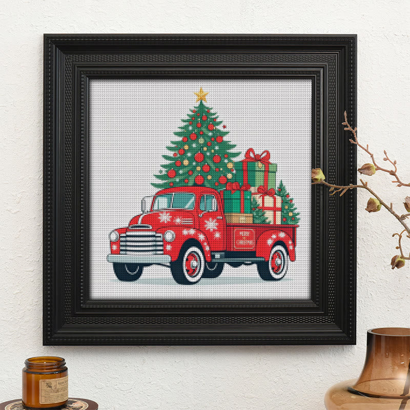  Cross Stitch Kit - Christmas Truck | Diy Holiday Needlework |  Perfect Wall Decoration - image 9