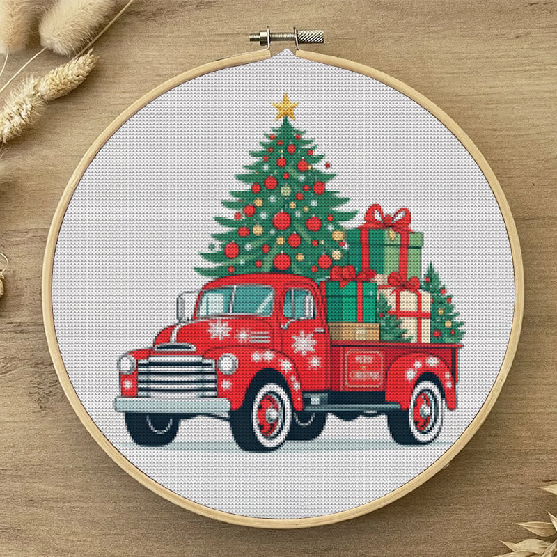  Cross Stitch Kit - Christmas Truck | Diy Holiday Needlework |  Perfect Wall Decoration - image 2