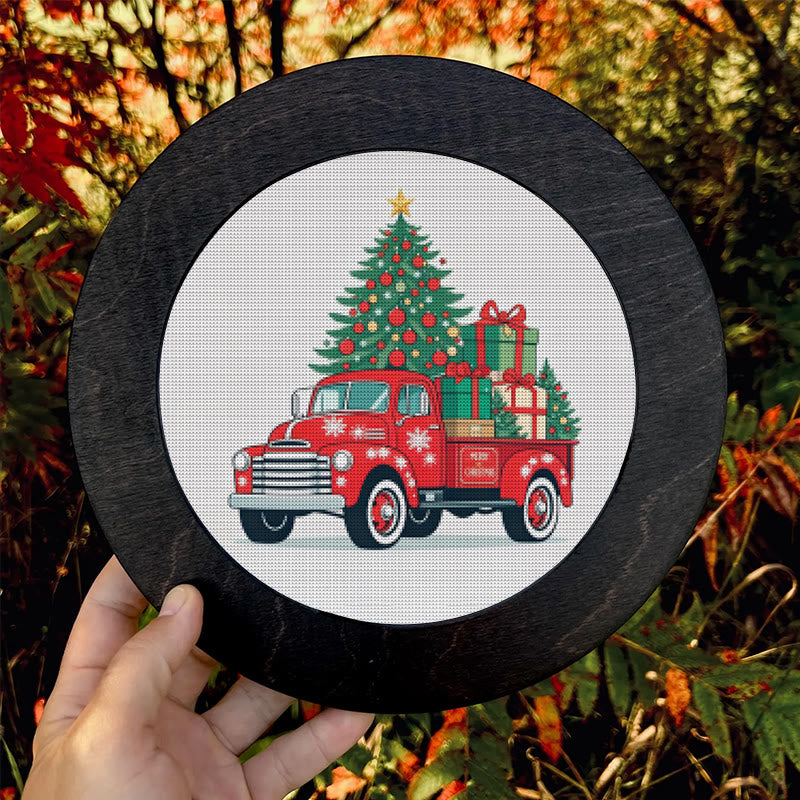  Cross Stitch Kit - Christmas Truck | Diy Holiday Needlework |  Perfect Wall Decoration - image 8