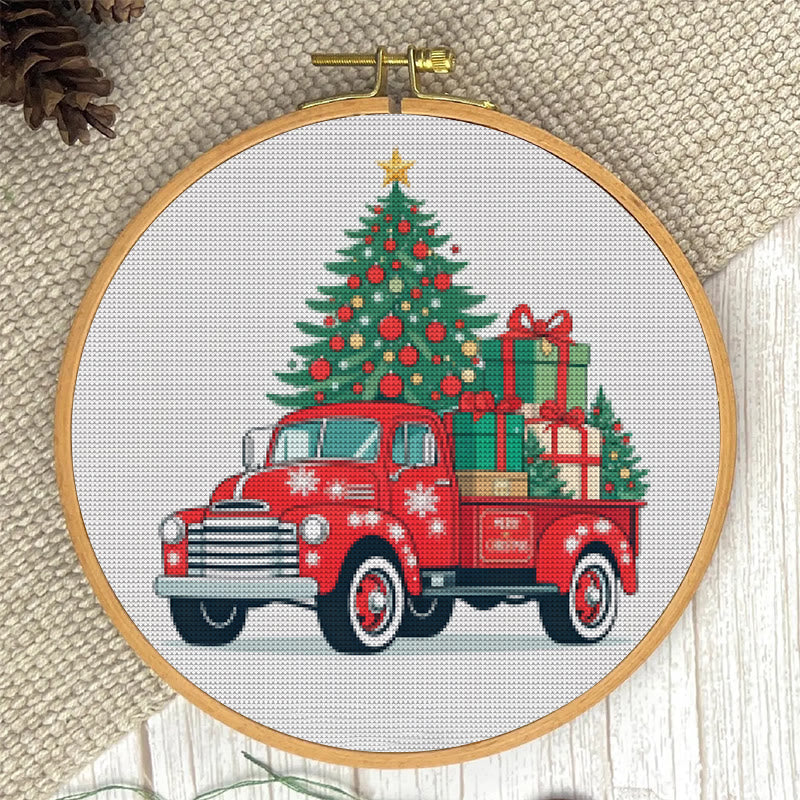  Cross Stitch Kit - Christmas Truck | Diy Holiday Needlework |  Perfect Wall Decoration - image 4