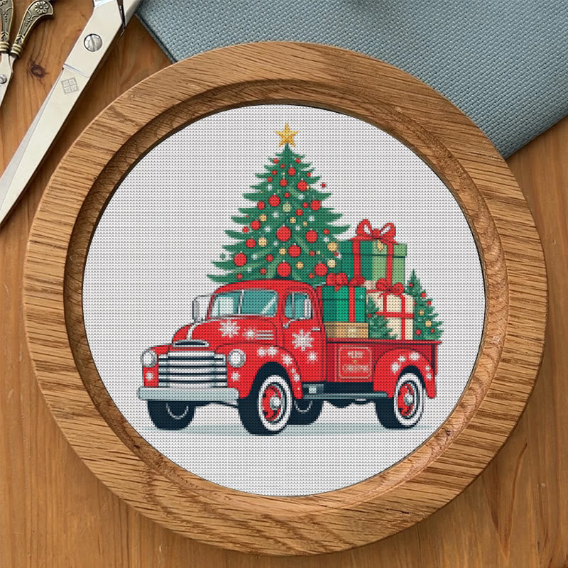  Cross Stitch Kit - Christmas Truck | Diy Holiday Needlework |  Perfect Wall Decoration - image 7