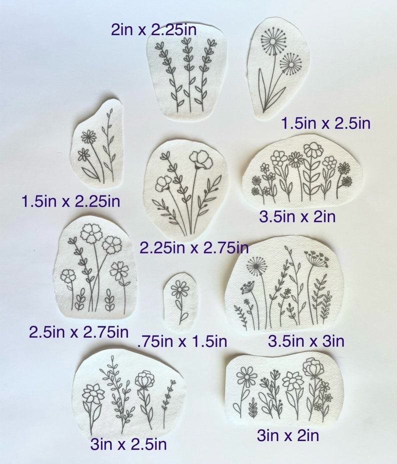 Little Flowers Stick And Stitch Patterns |   Beginner Pocket Design | Diy Floral Ornament - 10pcs - image 5