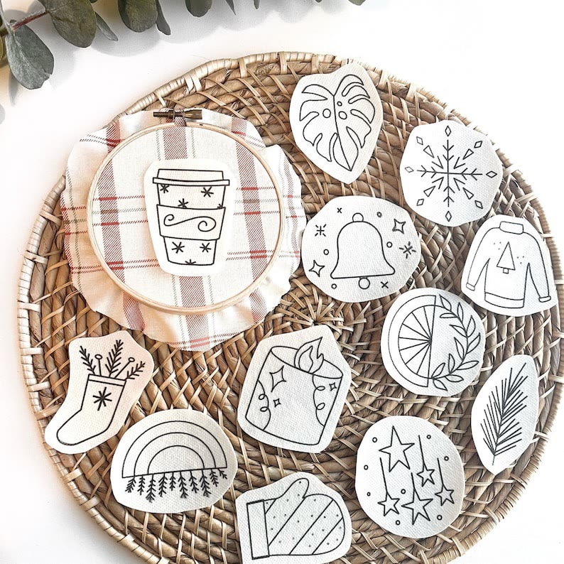 Christmas Stick And Stitch Patterns | Perfect For Diy Handicraft | Nice Holiday Ornaments - 12pcs - image 3