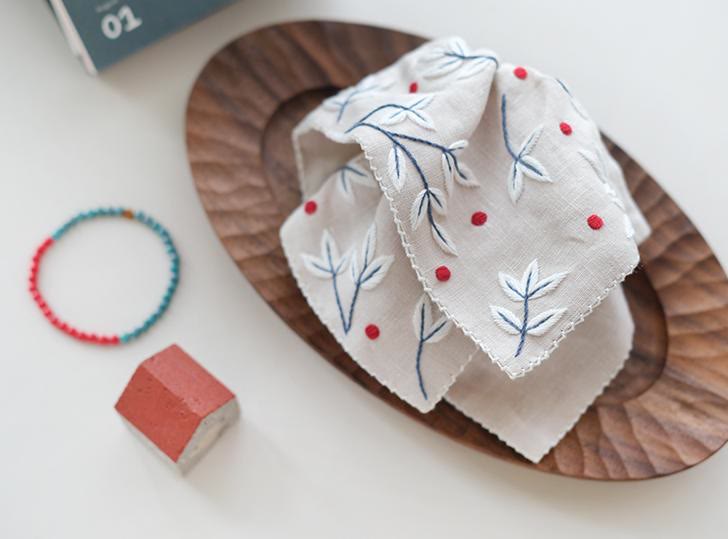 Embroidery Square Scrunchie Kit | Handmade Hair Accessories |  Personalized Gift For Her - Leaves - image 4