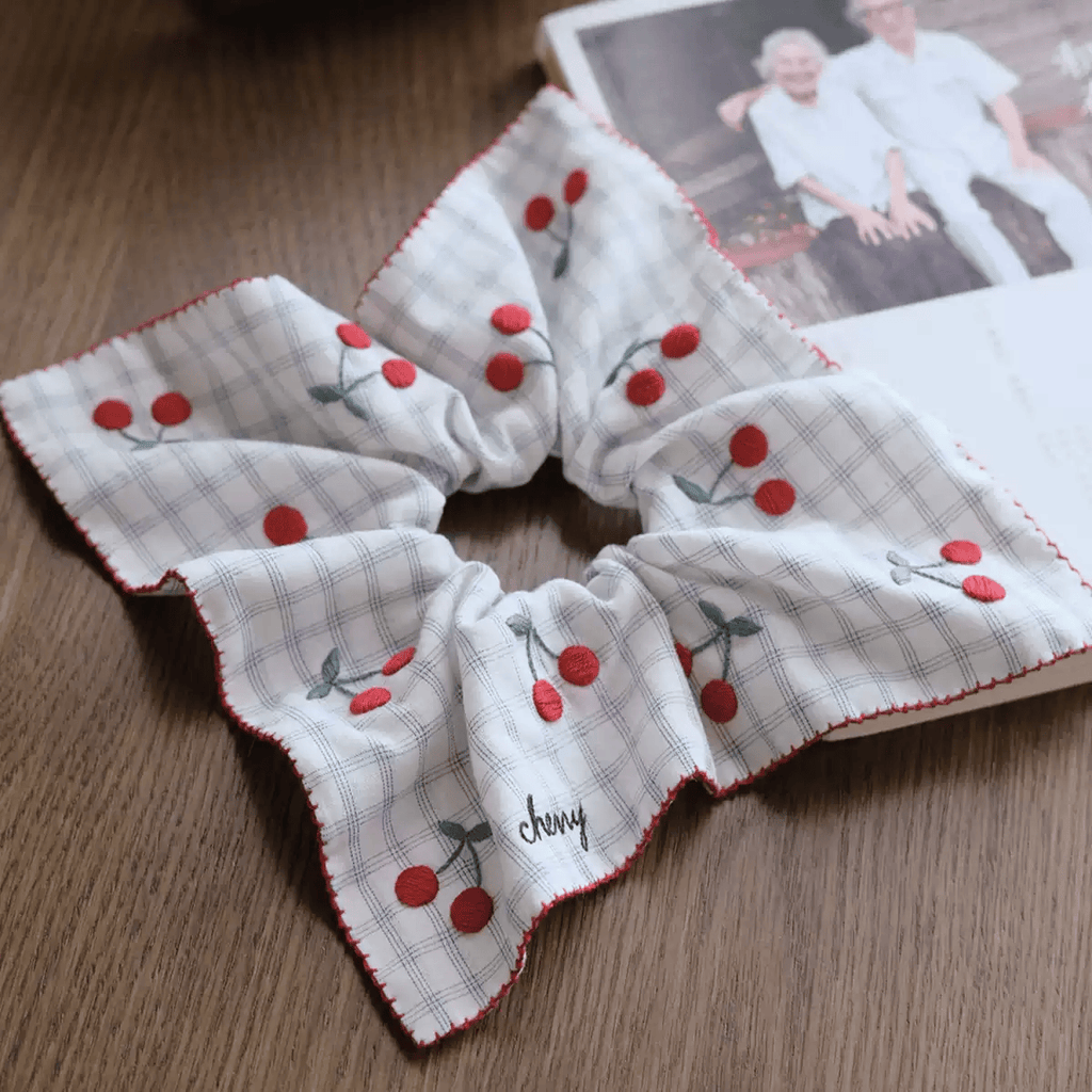 Embroidery Square Scrunchie Kit | Handmade Hair Accessories |  Personalized Gift For Her - image 1