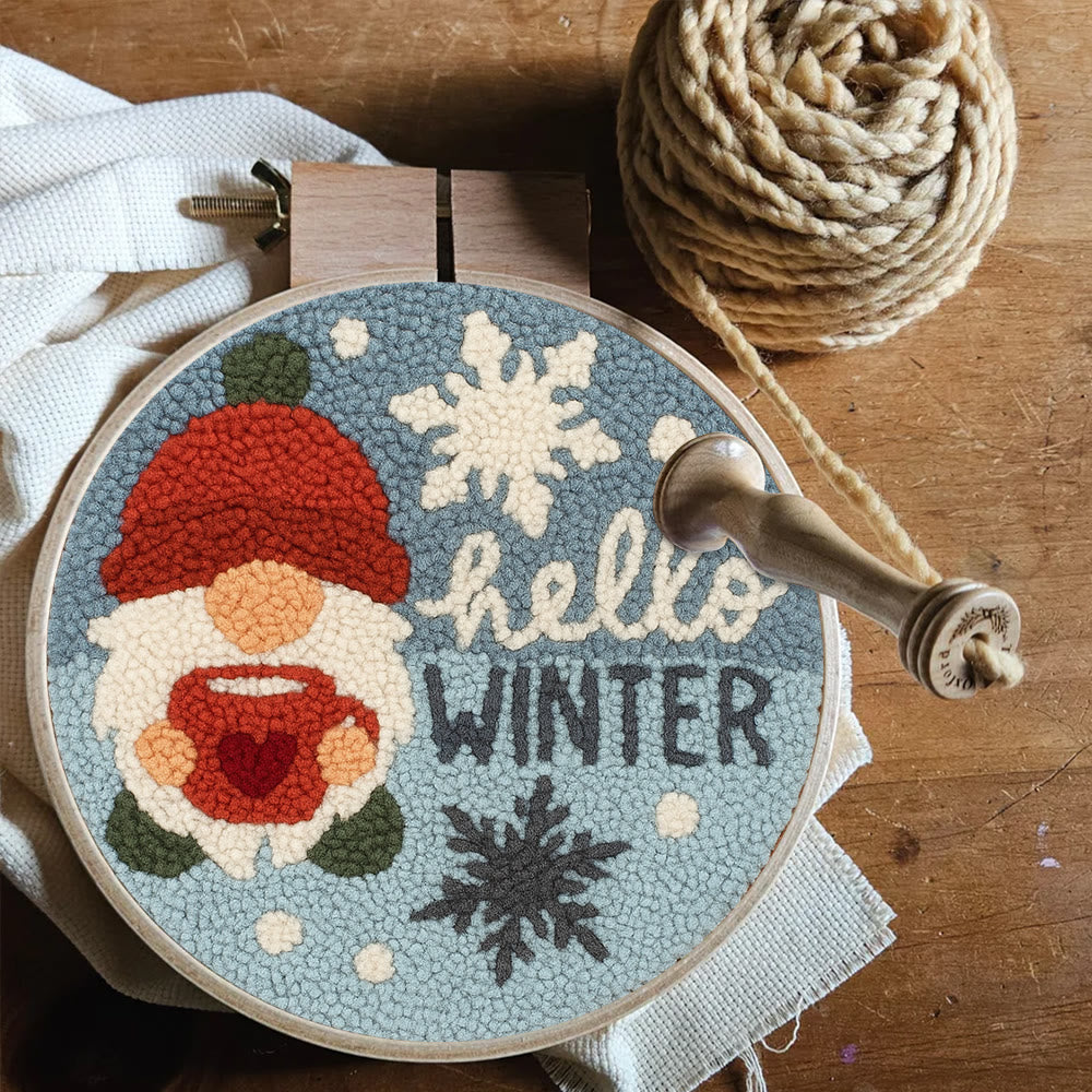 Winter Gnome Punch Needle Kit - Diy Christmas Handicraft | Unique Winter Decoration  - image 4