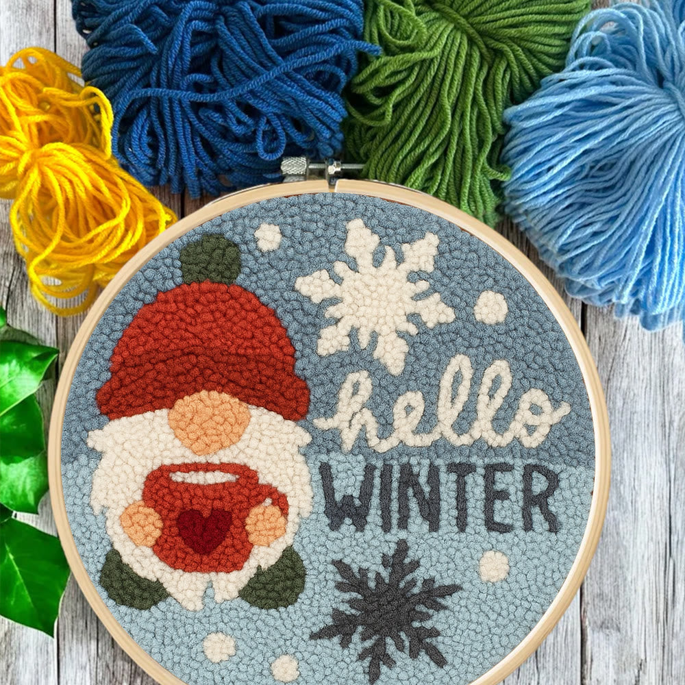 Winter Gnome Punch Needle Kit - Diy Christmas Handicraft | Unique Winter Decoration  - image 5