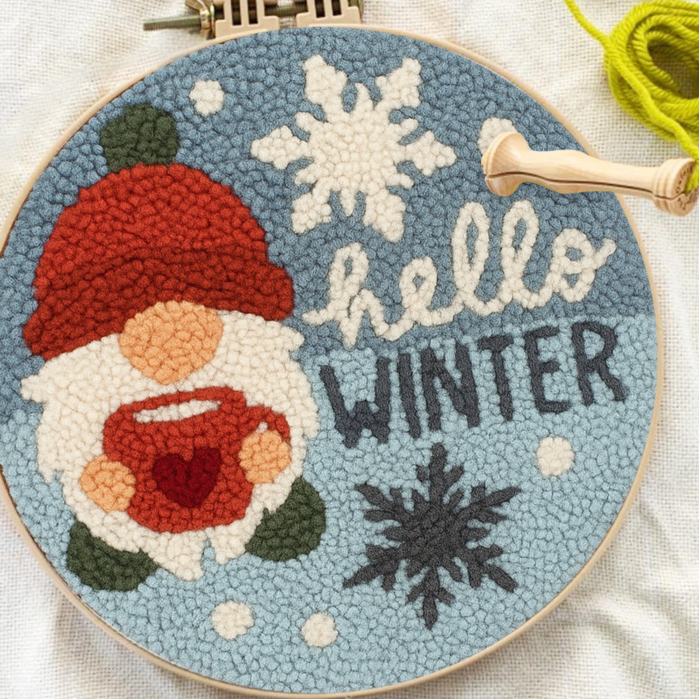 Winter Gnome Punch Needle Kit - Diy Christmas Handicraft | Unique Winter Decoration  - image 2
