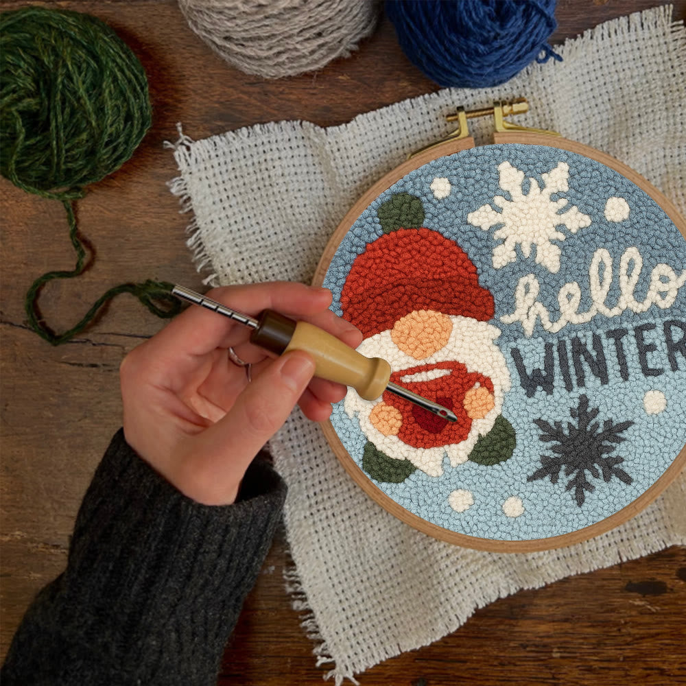 Winter Gnome Punch Needle Kit - Diy Christmas Handicraft | Unique Winter Decoration  - image 6