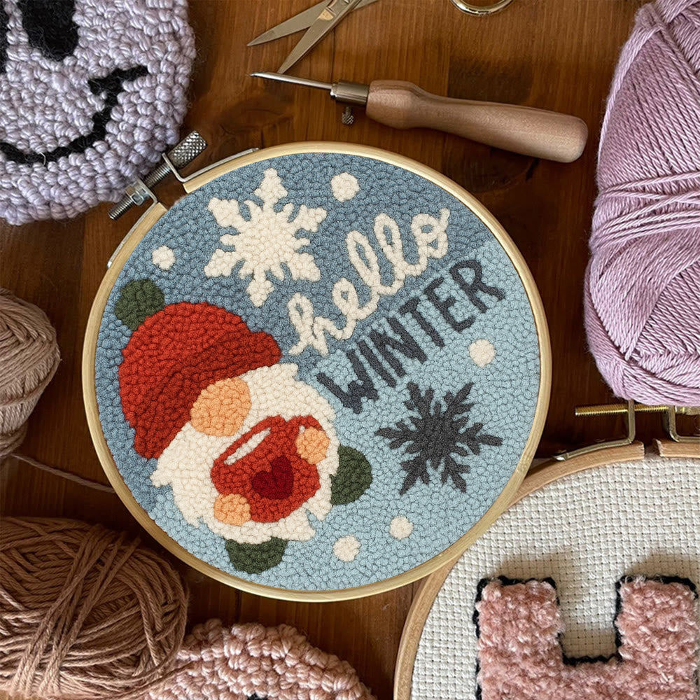 Winter Gnome Punch Needle Kit - Diy Christmas Handicraft | Unique Winter Decoration  - image 7