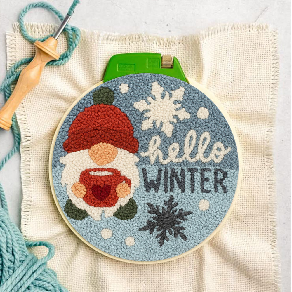 Winter Gnome Punch Needle Kit - Diy Christmas Handicraft | Unique Winter Decoration  - image 8