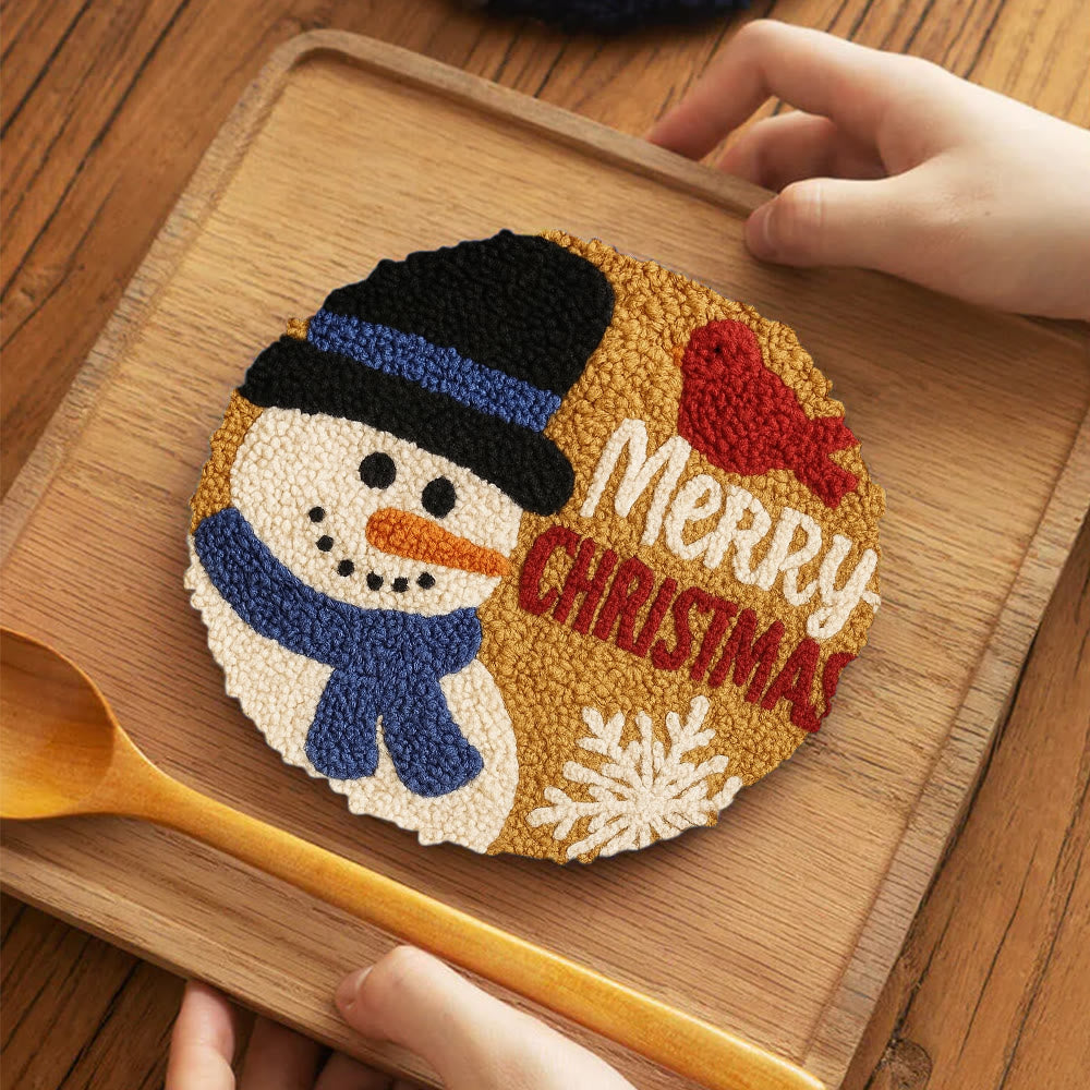 Merry Christmas Punch Needle Kit - Creative Yarn Craft | Handmade Holiday Ornament - image 11