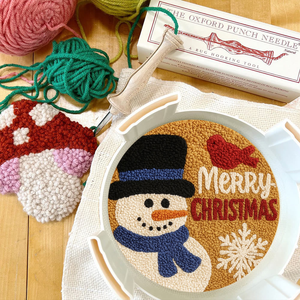 Merry Christmas Punch Needle Kit - Creative Yarn Craft | Handmade Holiday Ornament - image 8