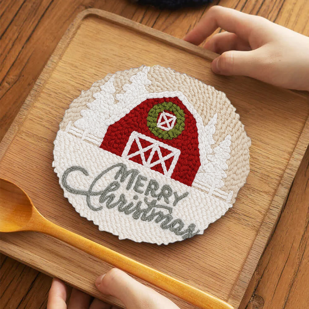 Winter Snow View Punch Needle Kit - Diy Hoop Art |  Handmade Wall Hanging Decor - image 10