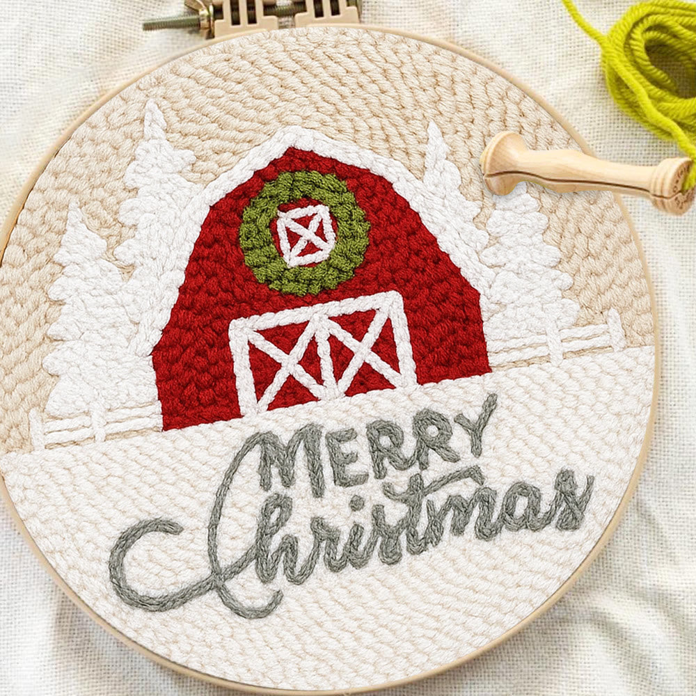 Winter Snow View Punch Needle Kit - Diy Hoop Art |  Handmade Wall Hanging Decor - image 8