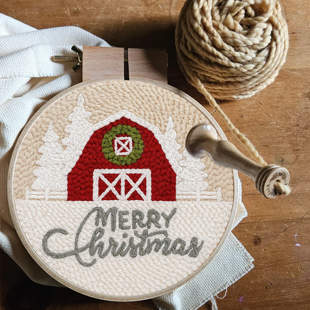 Winter Snow View Punch Needle Kit - Diy Hoop Art |  Handmade Wall Hanging Decor - image 9