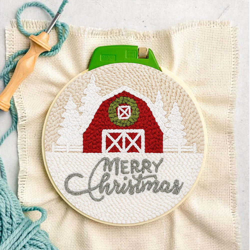 Winter Snow View Punch Needle Kit - Diy Hoop Art |  Handmade Wall Hanging Decor - image 2