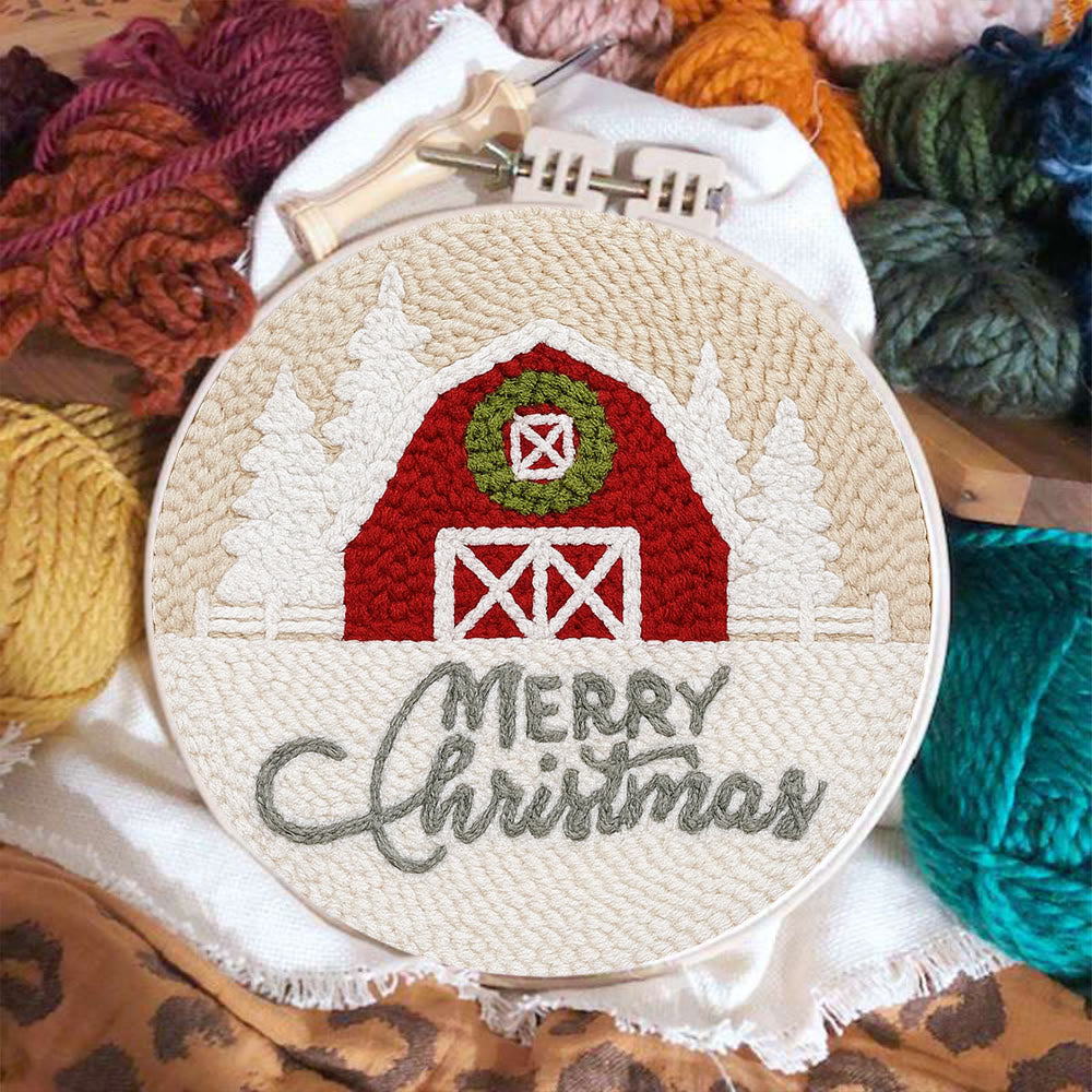 Winter Snow View Punch Needle Kit - Diy Hoop Art |  Handmade Wall Hanging Decor - image 4