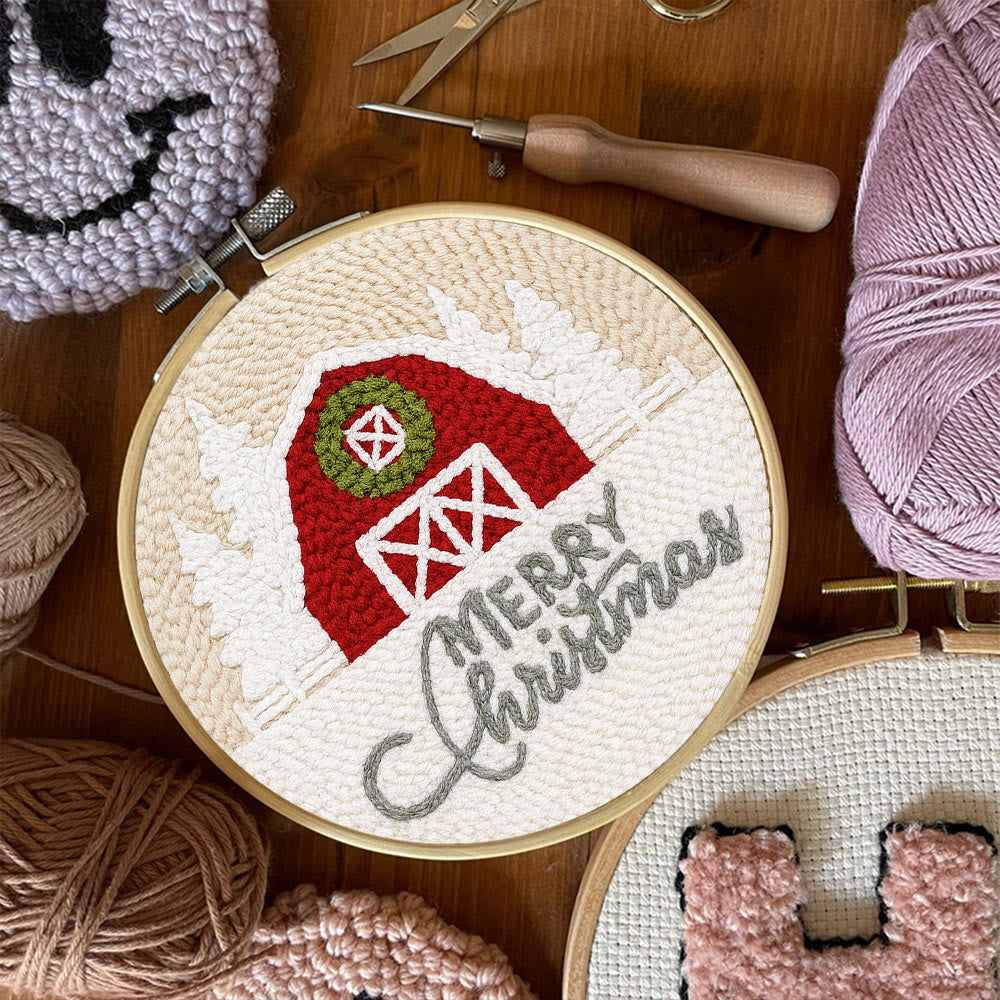 Winter Snow View Punch Needle Kit - Diy Hoop Art |  Handmade Wall Hanging Decor - image 7