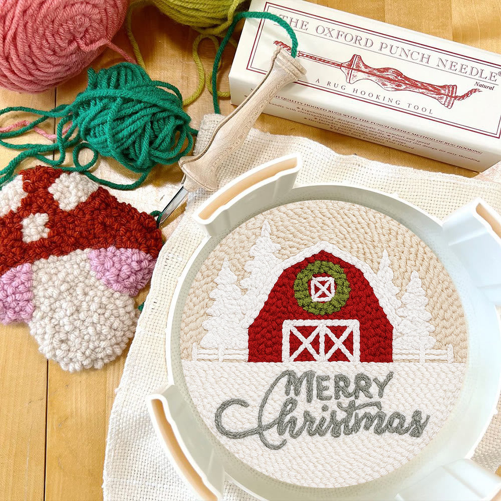 Winter Snow View Punch Needle Kit - Diy Hoop Art |  Handmade Wall Hanging Decor - image 6