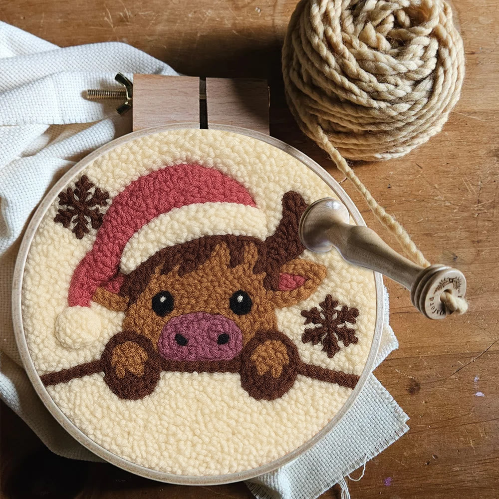 Adorable Cow Punch Needle Kit - Lovely Animal Craft | Christmas Decorative Artwork - image 5