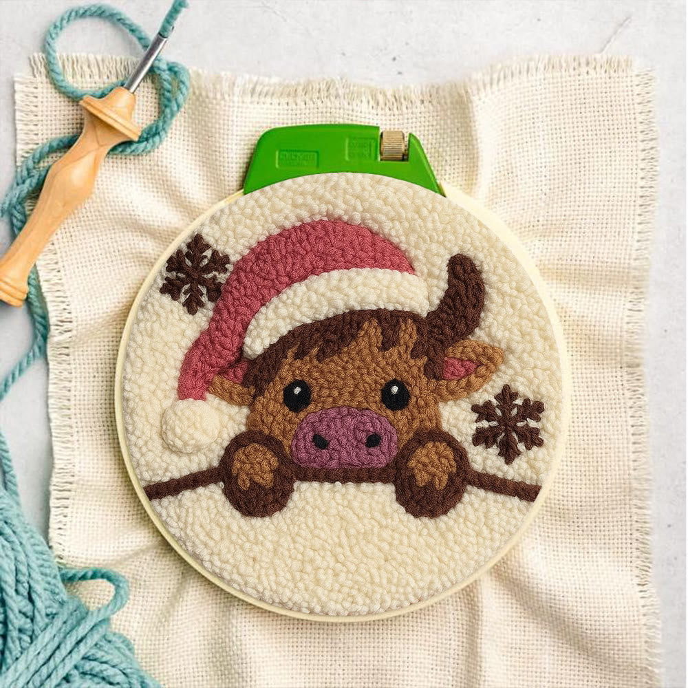Adorable Cow Punch Needle Kit - Lovely Animal Craft | Christmas Decorative Artwork - image 8