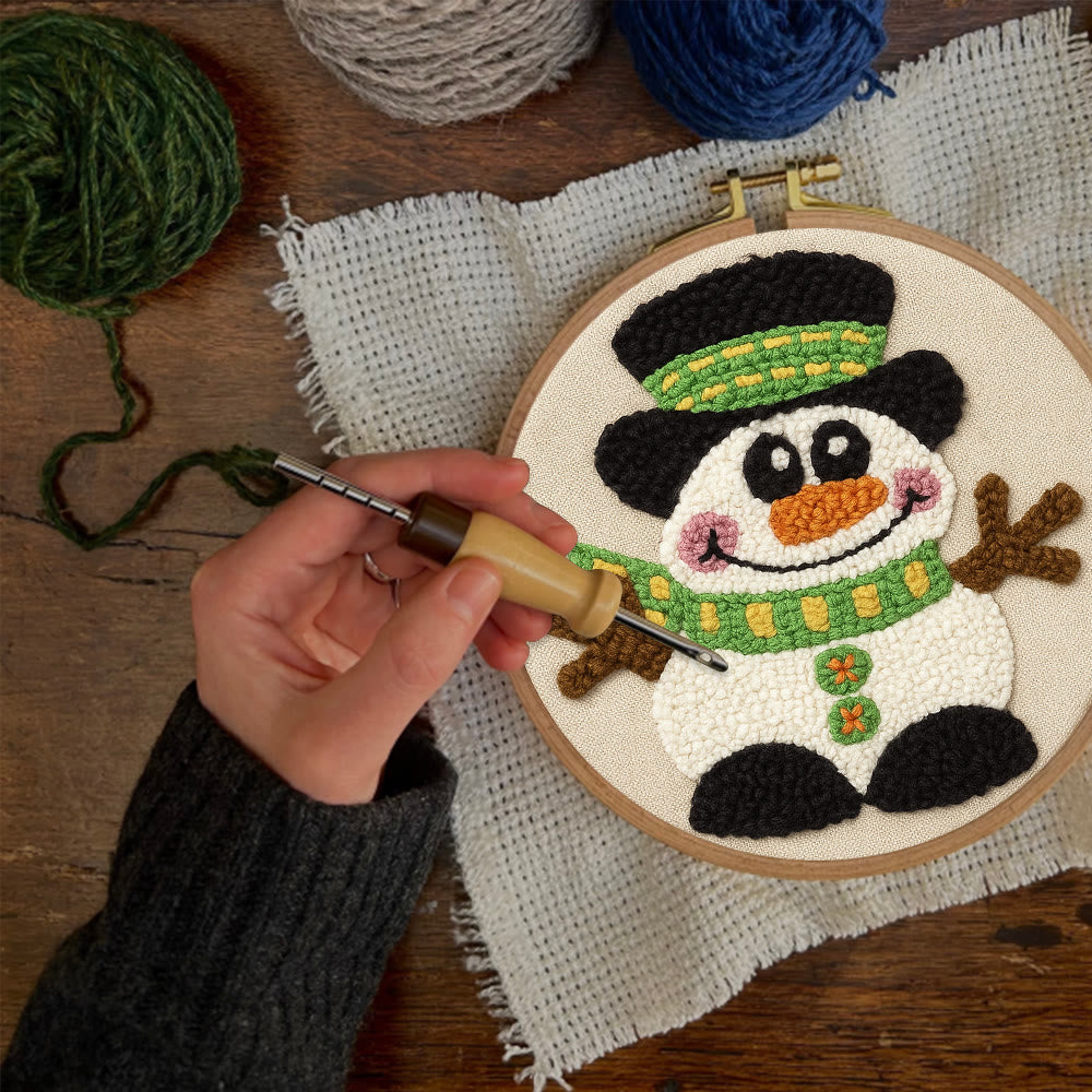 Winter Snowman Punch Needle Kit - Diy Craft For Christmas |  Holiday Decorative Needlepoint  - image 6