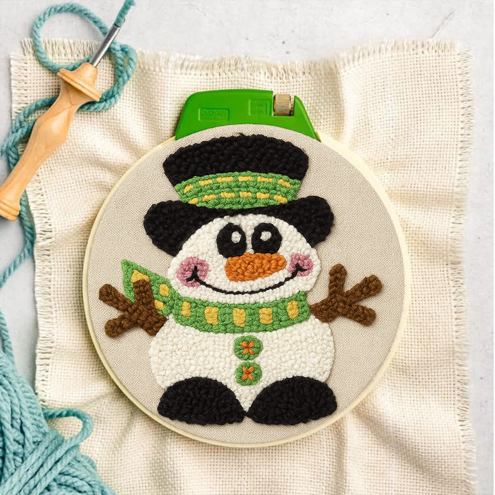 Winter Snowman Punch Needle Kit - Diy Craft For Christmas |  Holiday Decorative Needlepoint  - image 4