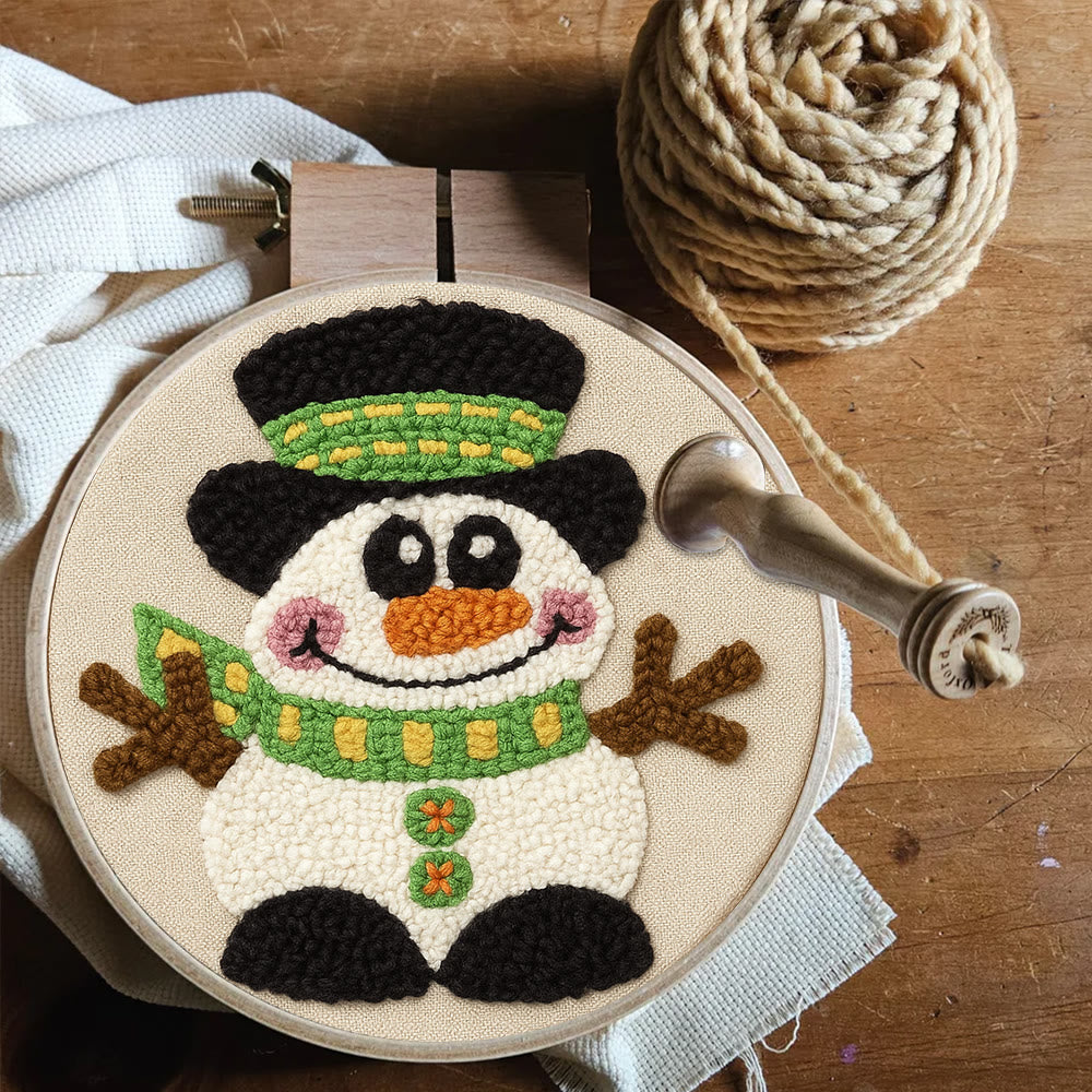 Winter Snowman Punch Needle Kit - Diy Craft For Christmas |  Holiday Decorative Needlepoint  - image 7