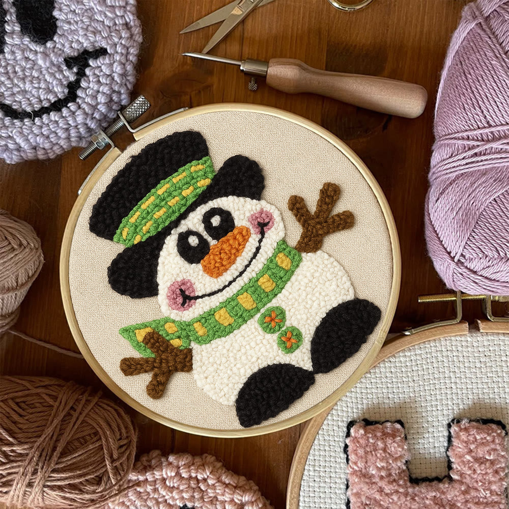 Winter Snowman Punch Needle Kit - Diy Craft For Christmas |  Holiday Decorative Needlepoint  - image 8