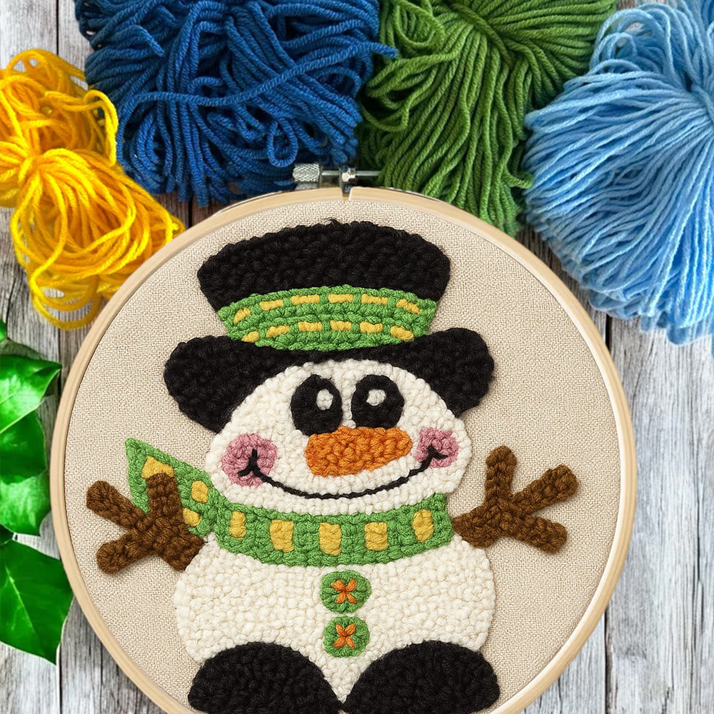 Winter Snowman Punch Needle Kit - Diy Craft For Christmas |  Holiday Decorative Needlepoint  - image 3