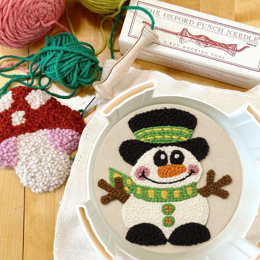 Winter Snowman Punch Needle Kit - Diy Craft For Christmas |  Holiday Decorative Needlepoint  - image 5
