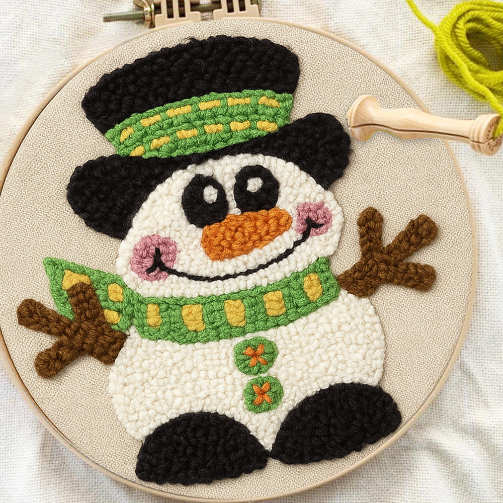 Winter Snowman Punch Needle Kit - Diy Craft For Christmas |  Holiday Decorative Needlepoint  - image 9