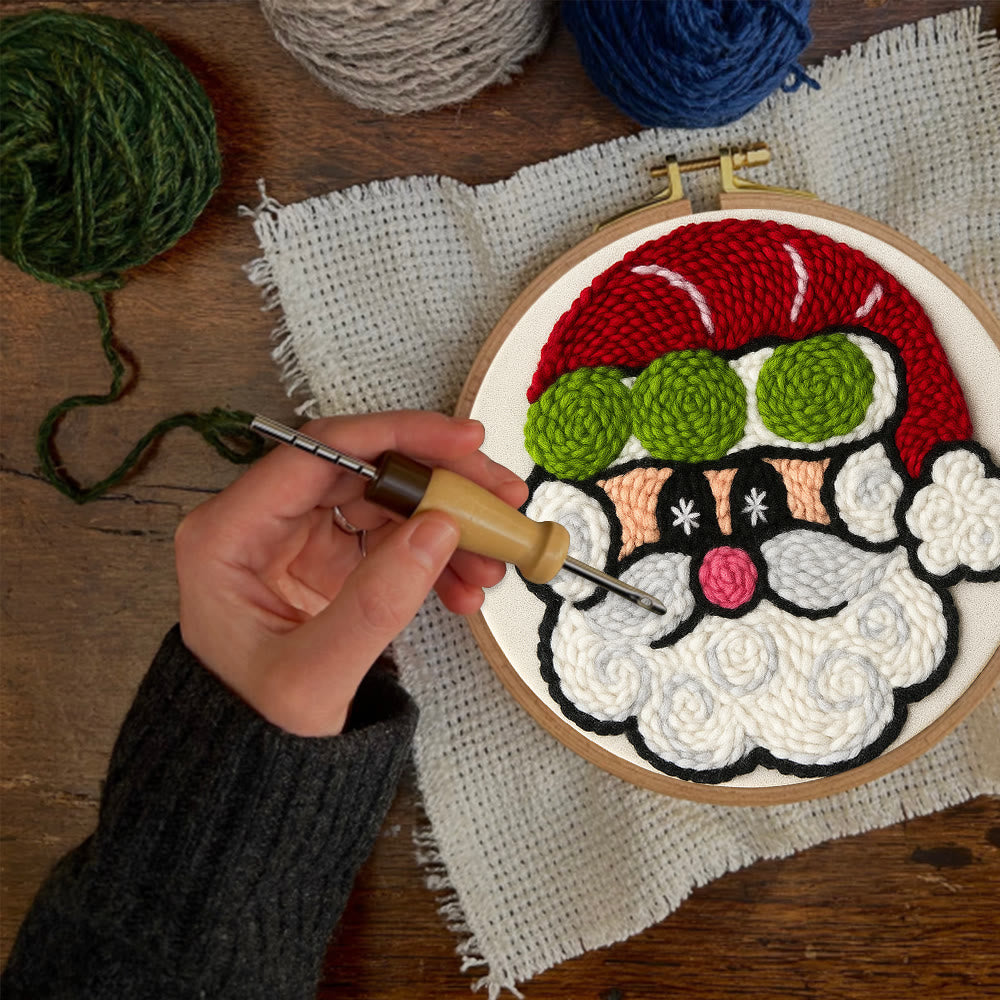  Santa Claus Punch Needle Kit - Adorable Christmas Craft | Perfect Handmade Holiday Gift - image 4