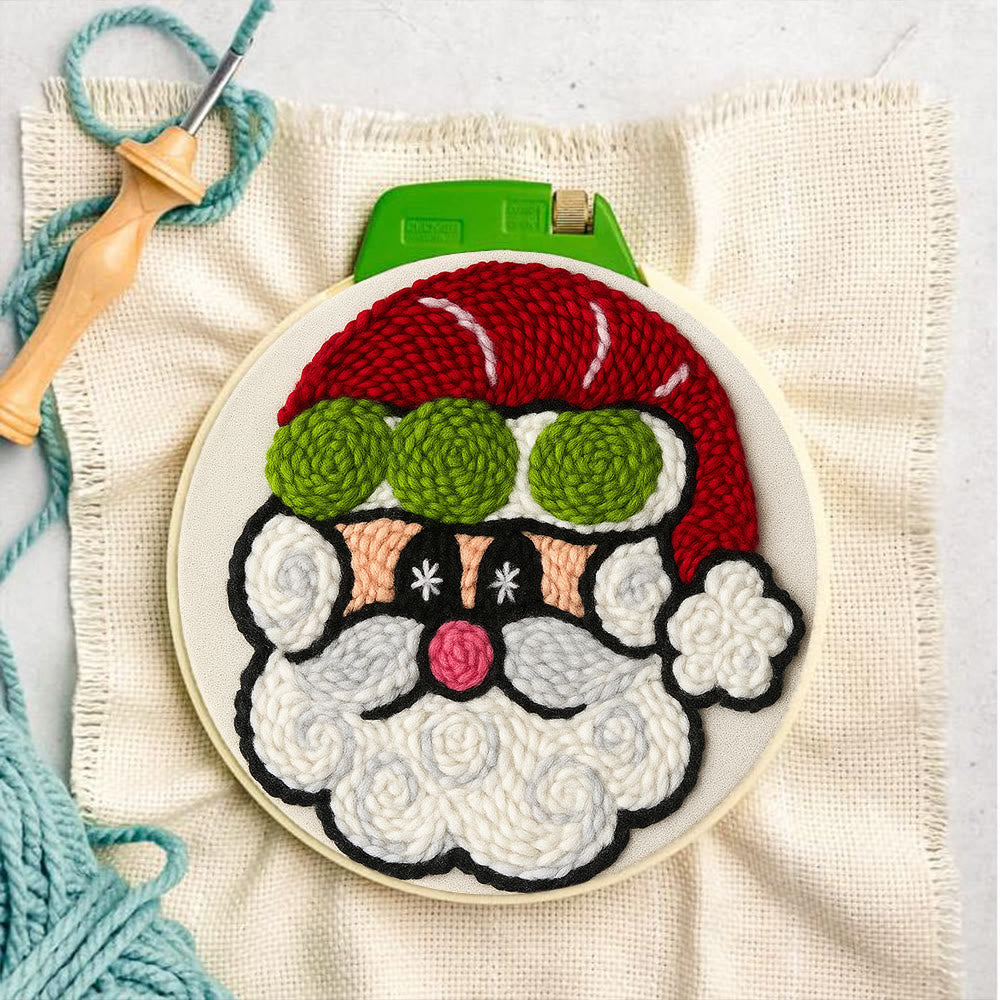  Santa Claus Punch Needle Kit - Adorable Christmas Craft | Perfect Handmade Holiday Gift - image 7