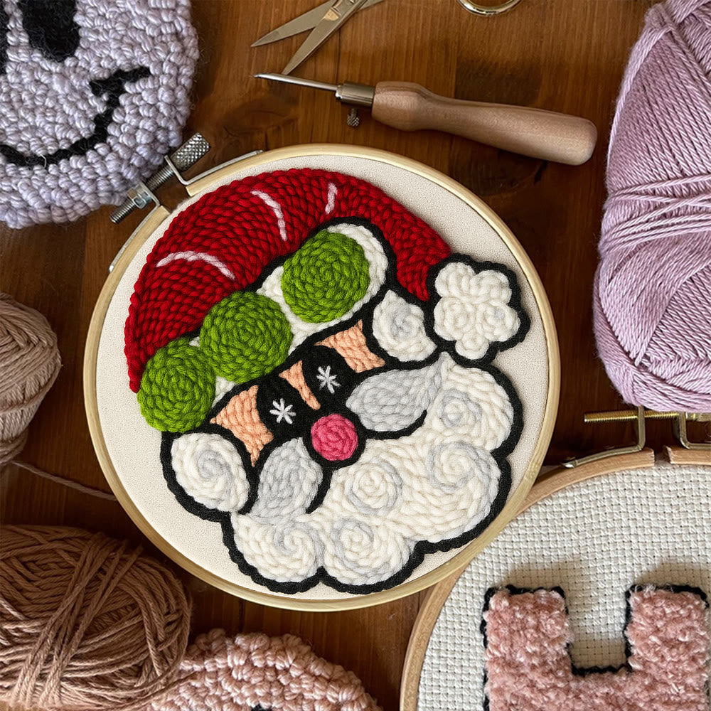  Santa Claus Punch Needle Kit - Adorable Christmas Craft | Perfect Handmade Holiday Gift - image 9