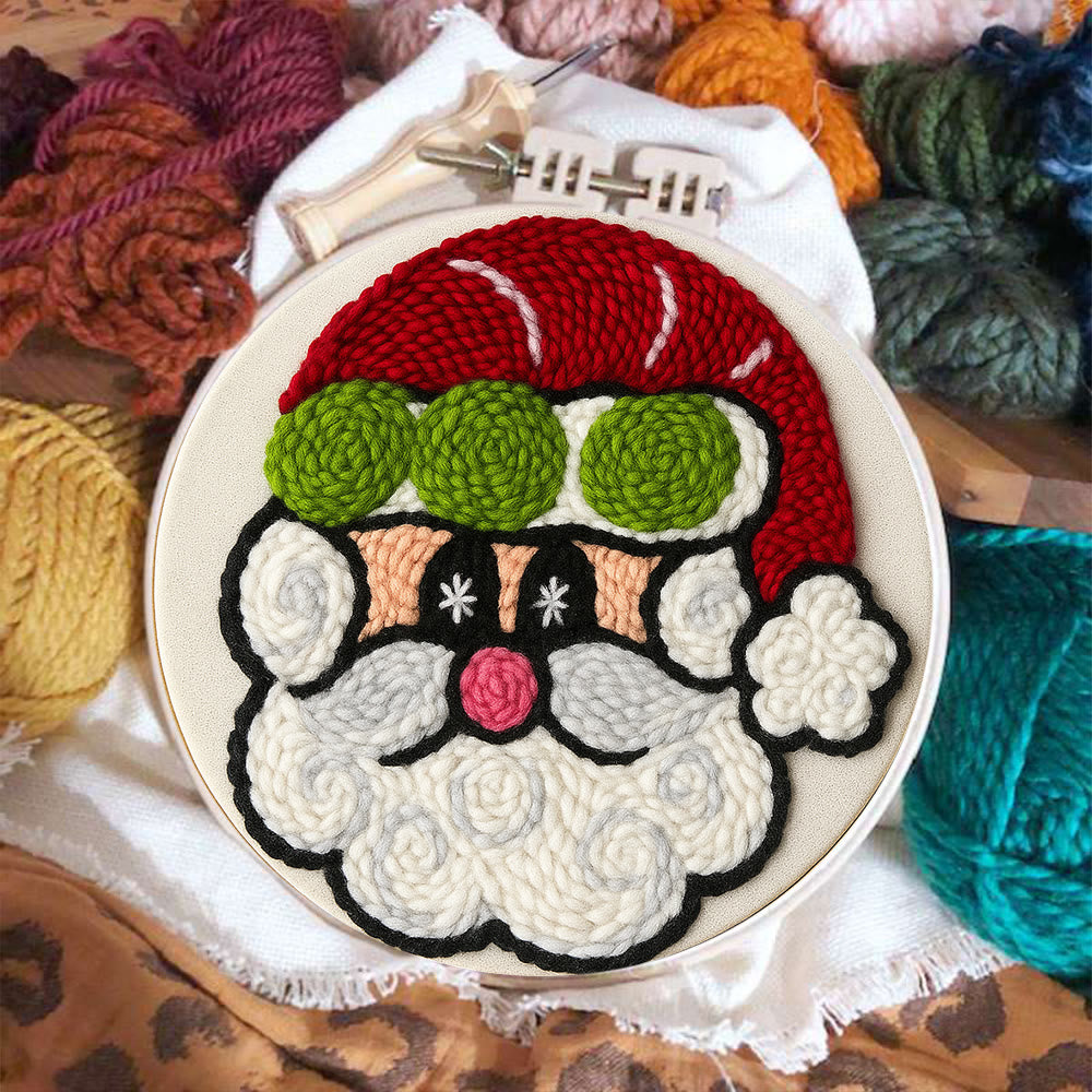  Santa Claus Punch Needle Kit - Adorable Christmas Craft | Perfect Handmade Holiday Gift - image 5