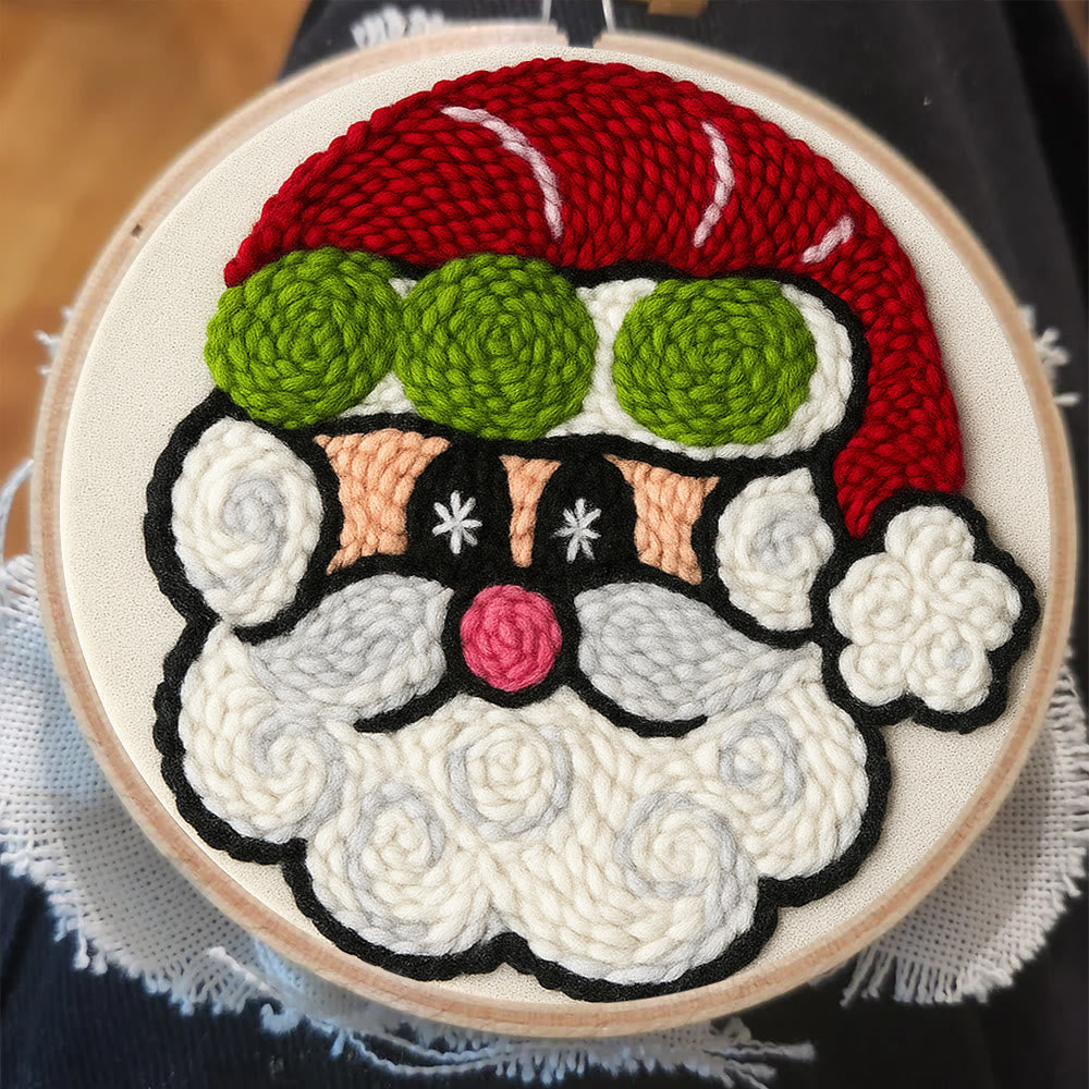  Santa Claus Punch Needle Kit - Adorable Christmas Craft | Perfect Handmade Holiday Gift - image 2