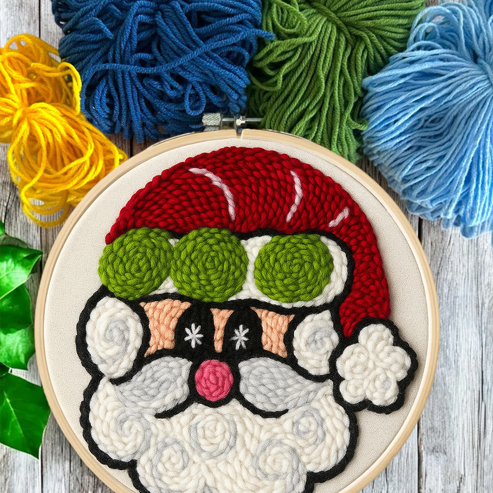  Santa Claus Punch Needle Kit - Adorable Christmas Craft | Perfect Handmade Holiday Gift - image 3