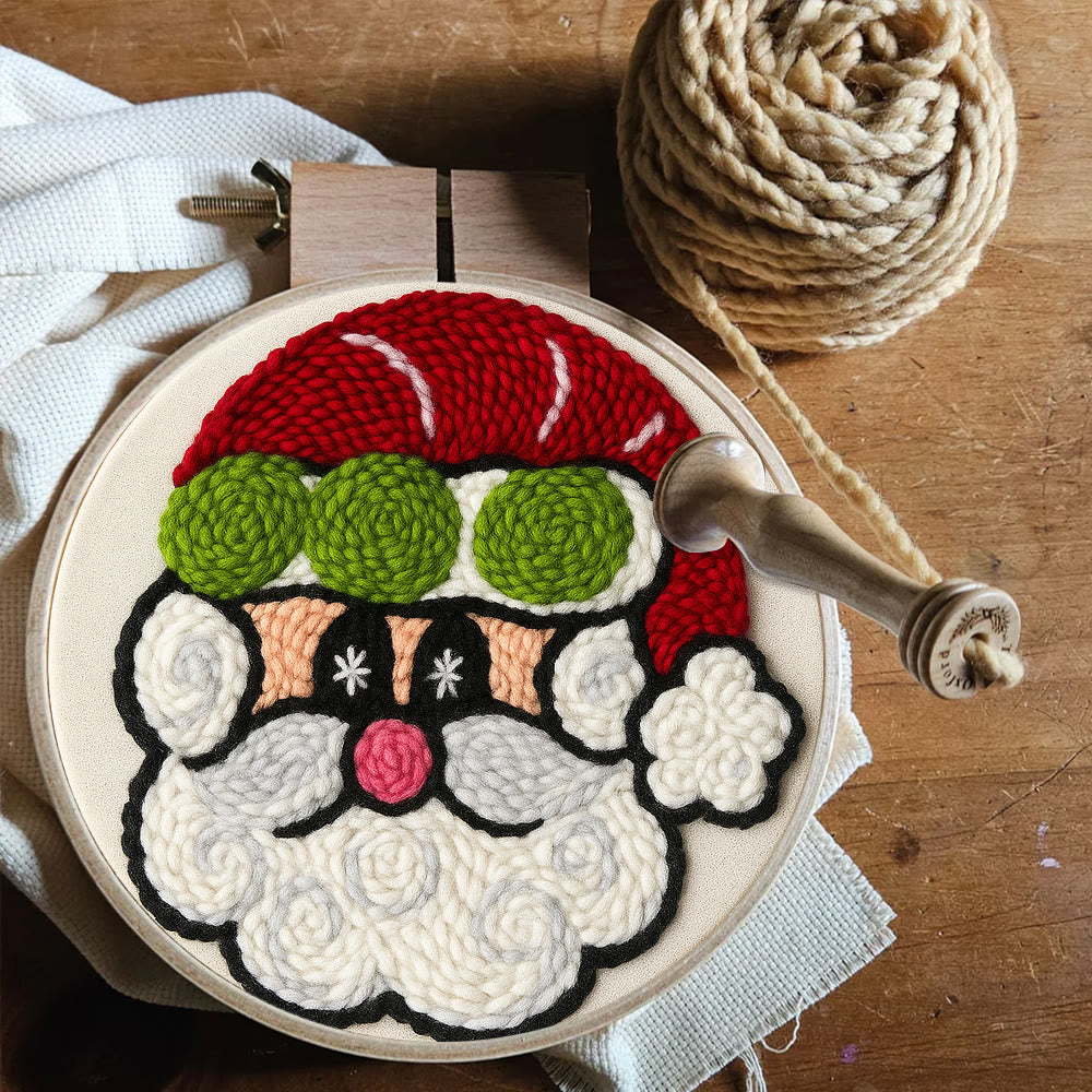  Santa Claus Punch Needle Kit - Adorable Christmas Craft | Perfect Handmade Holiday Gift - image 8