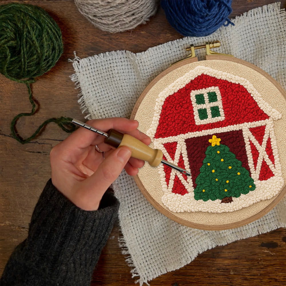 Christmas House Punch Needle Kit - Personalized Holiday Ornament | Home Hanging Art - image 4