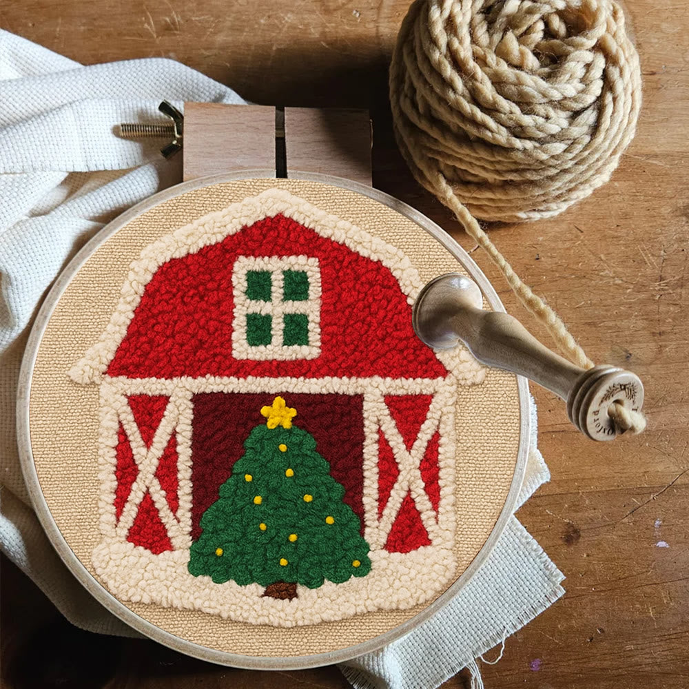 Christmas House Punch Needle Kit - Personalized Holiday Ornament | Home Hanging Art - image 8