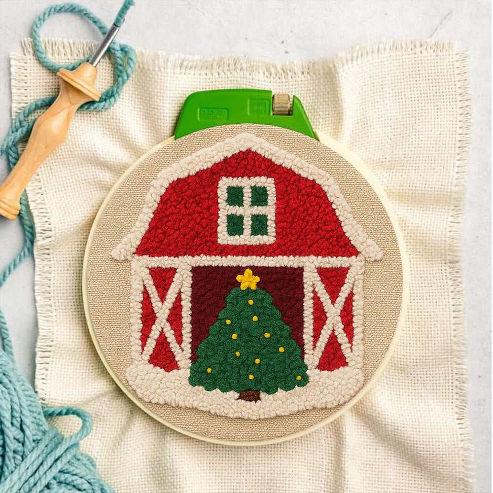 Christmas House Punch Needle Kit - Personalized Holiday Ornament | Home Hanging Art - image 7