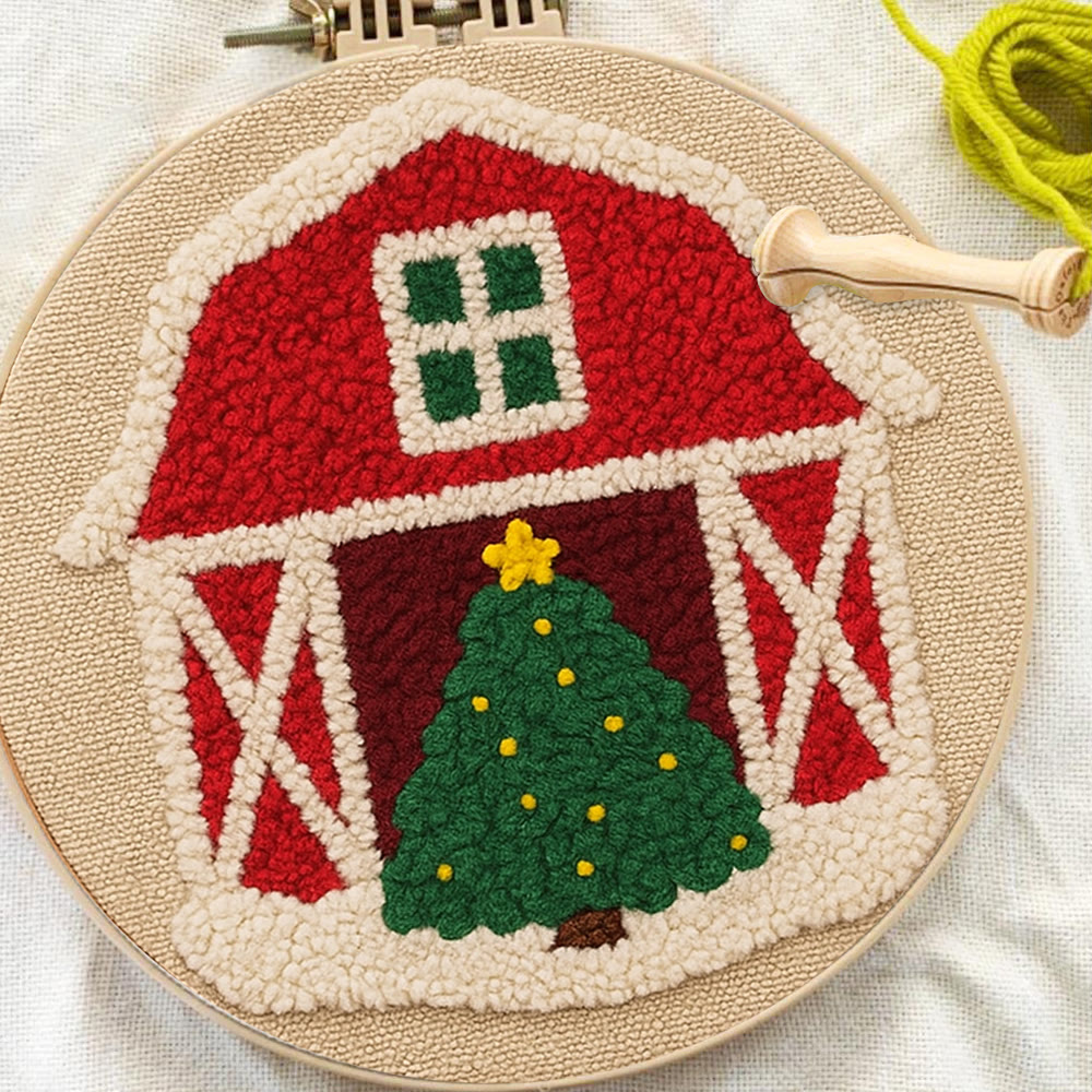 Christmas House Punch Needle Kit - Personalized Holiday Ornament | Home Hanging Art - image 6