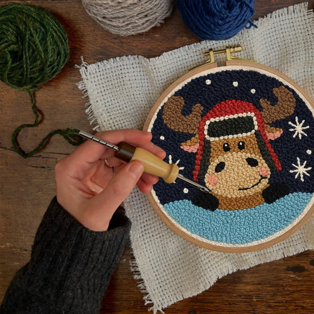  Cute Elk Punch Needle Kit - Handmade Animal Art | Perfect Holiday Gift - image 3