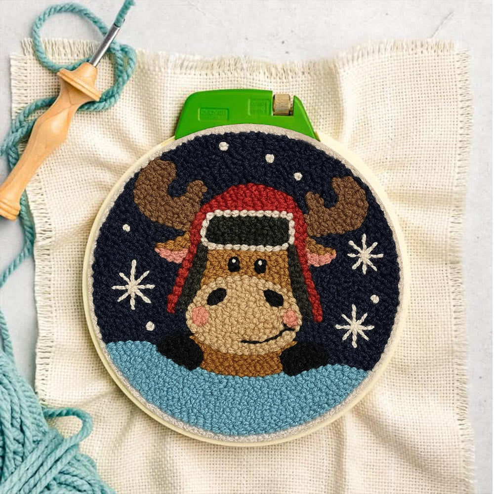  Cute Elk Punch Needle Kit - Handmade Animal Art | Perfect Holiday Gift - image 4