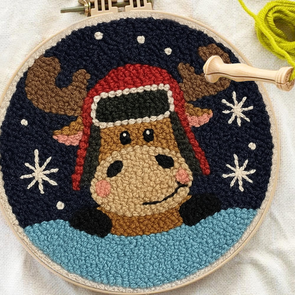  Cute Elk Punch Needle Kit - Handmade Animal Art | Perfect Holiday Gift - image 9