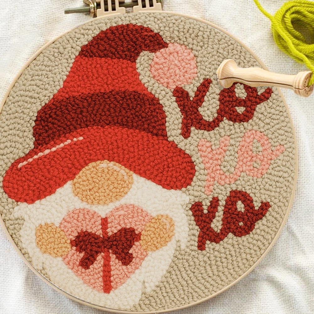 Happy Gnome Punch Needle Kit - Unique Christmas Craft | Handmade Decor For Home - image 2