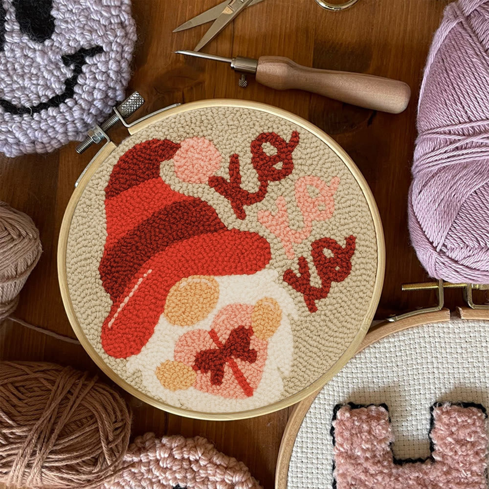 Happy Gnome Punch Needle Kit - Unique Christmas Craft | Handmade Decor For Home - image 5