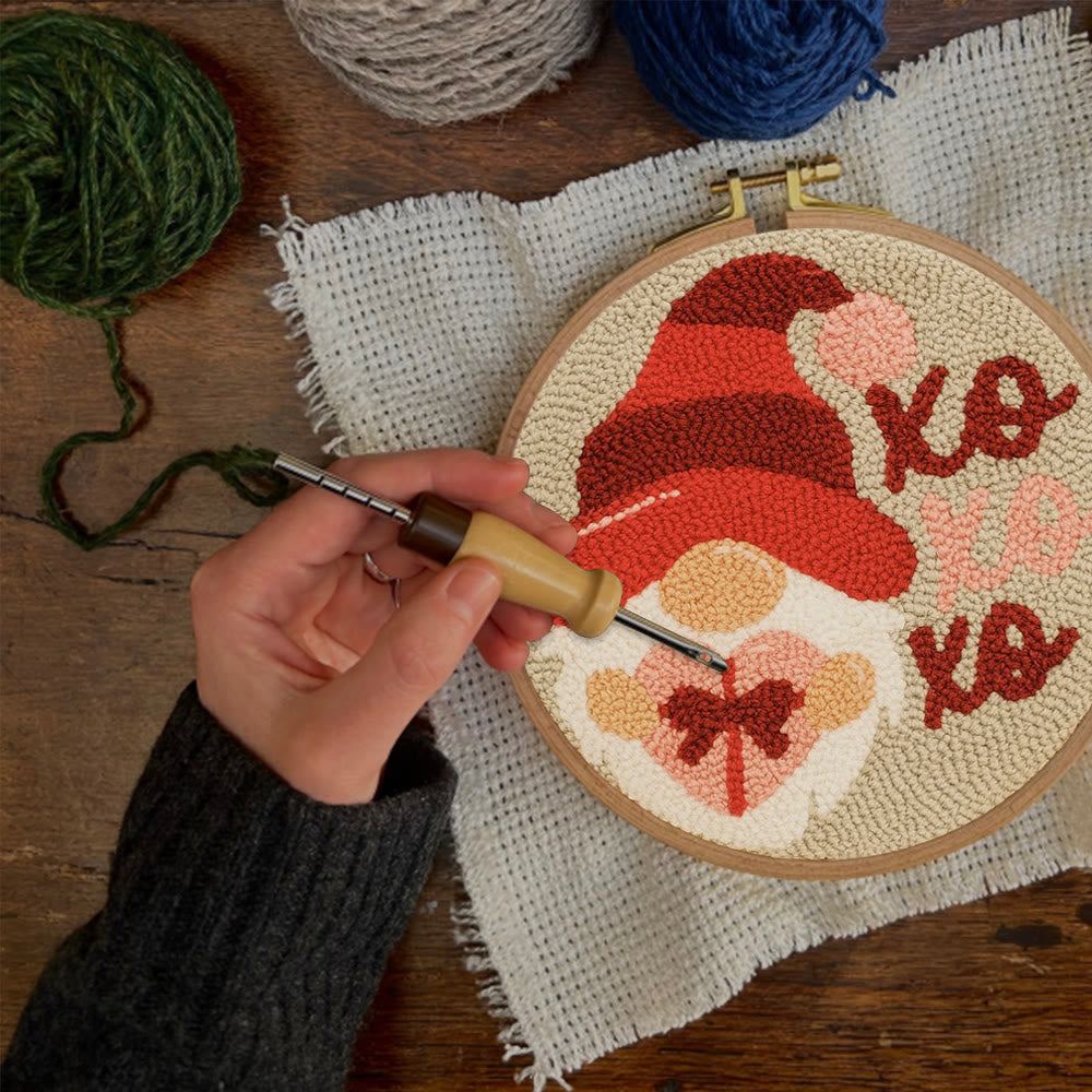 Happy Gnome Punch Needle Kit - Unique Christmas Craft | Handmade Decor For Home - image 6